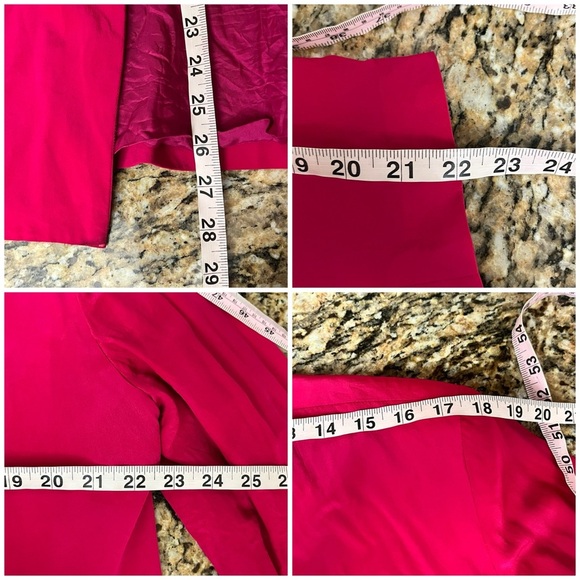 Lauren Alexandria Vintage Silk Blazer – Women’s Red Open Front Jacket L - Picture 5 of 7